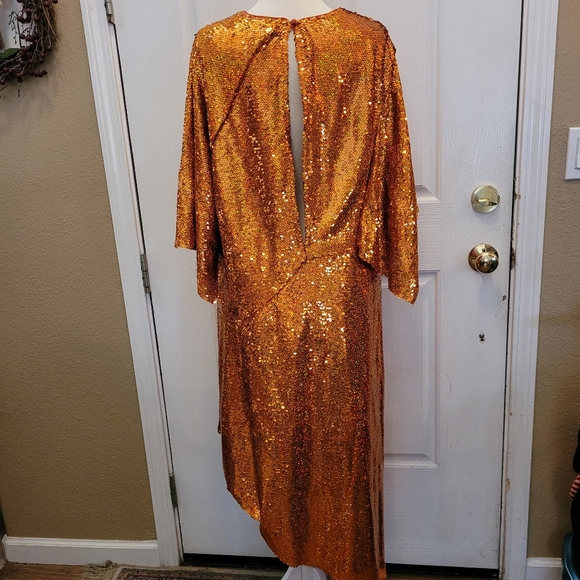 ASOS Orange Sequin Dress Taylor Swift Life of a Showgirl - Picture 6 of 8